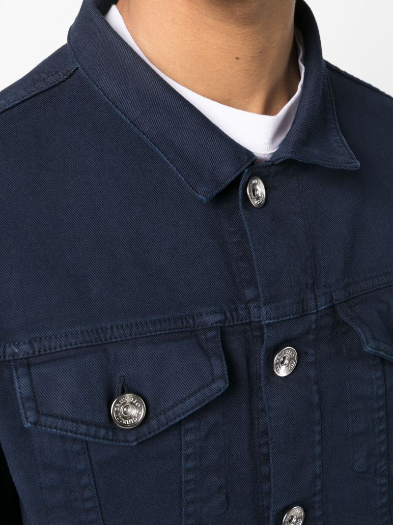 Blue Cotton Buttoned Up Jacket