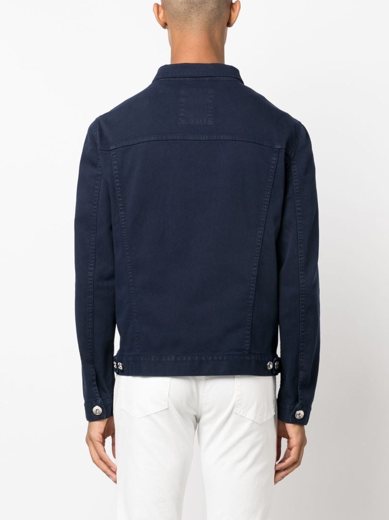 Blue Cotton Buttoned Up Jacket