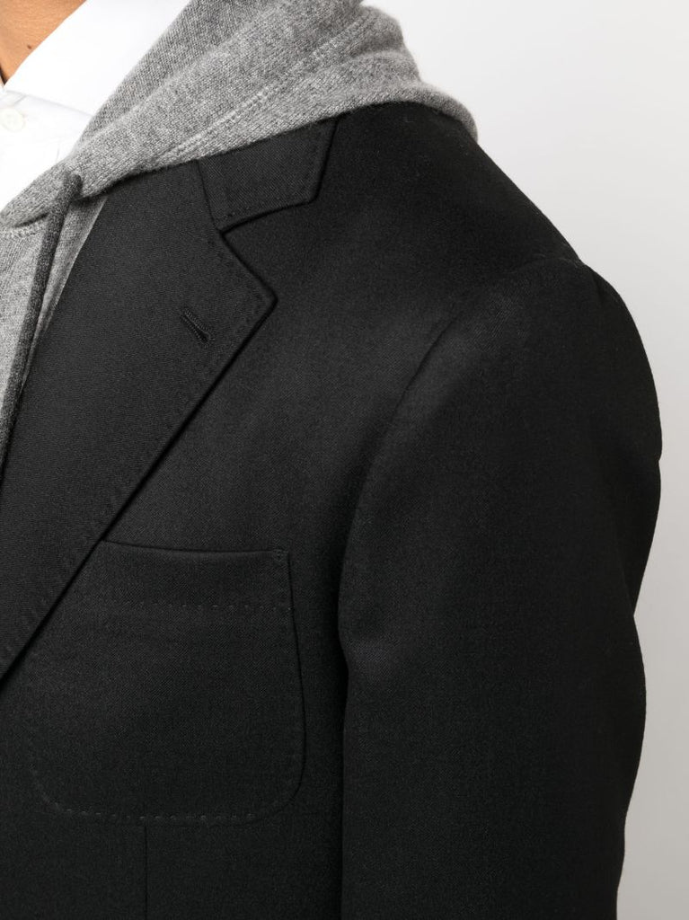 Black Single-breasted Wool Blazer