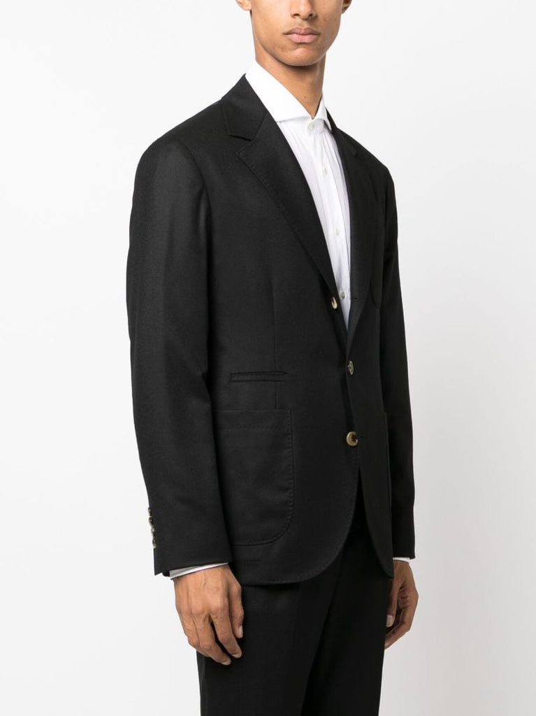 Black Single-breasted Wool Blazer