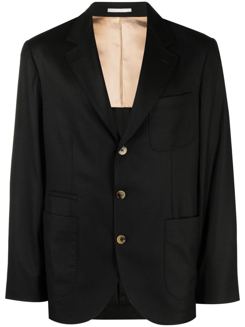 Black Single-breasted Wool Blazer