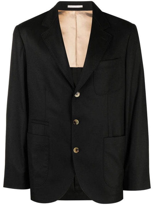 Black Single-breasted Wool Blazer