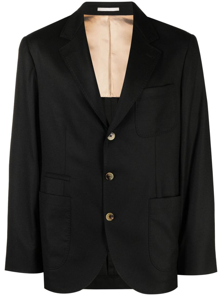 Black Single-breasted Wool Blazer