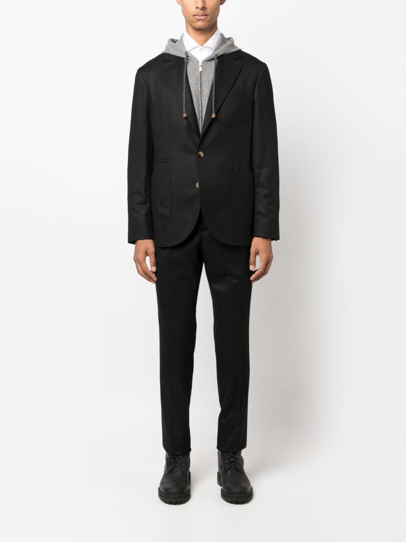 Black Single-breasted Wool Blazer