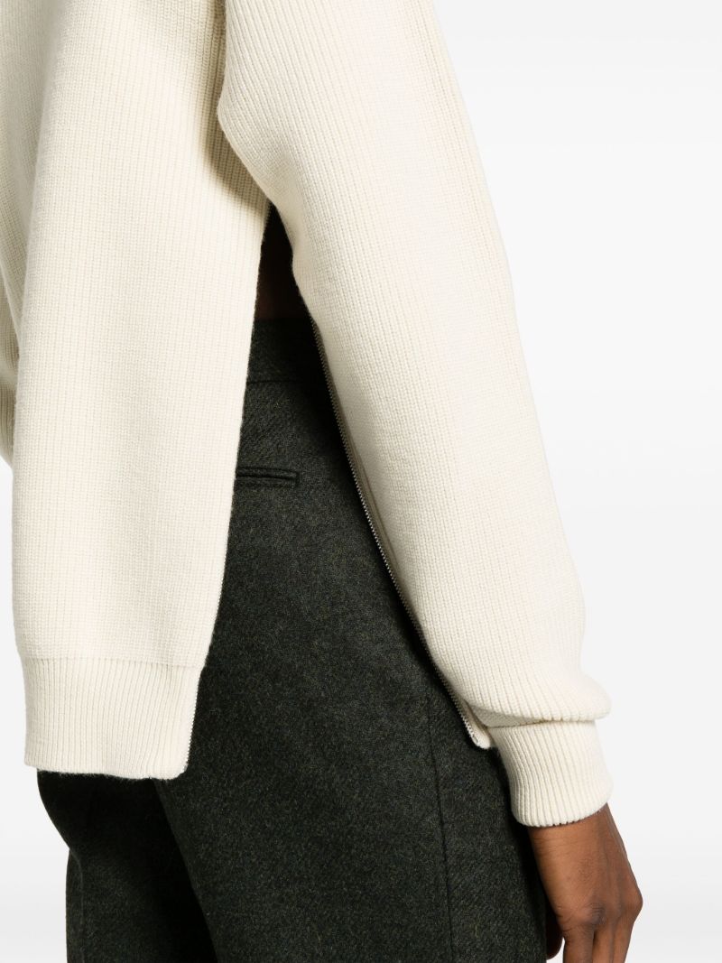 Neutral Roll-neck Wool Sweater