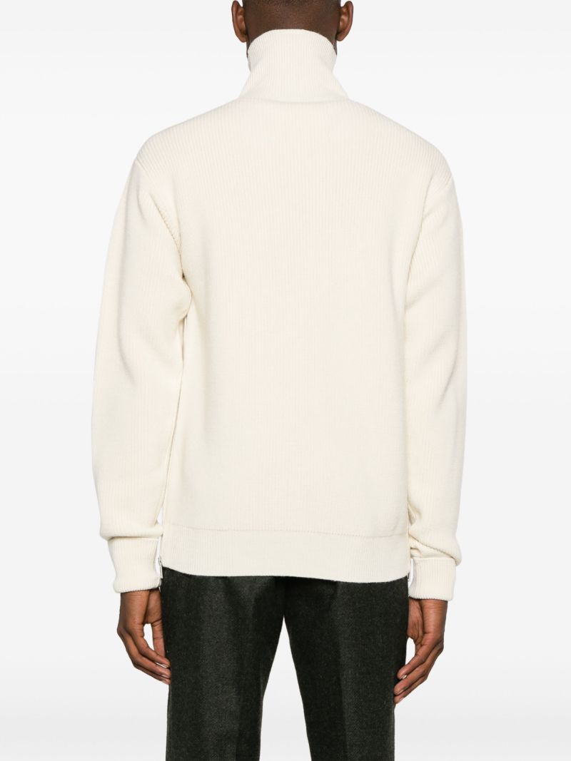 Neutral Roll-neck Wool Sweater