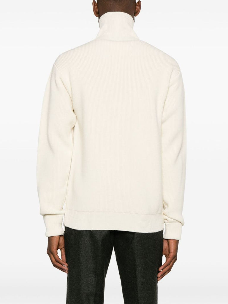 Neutral Roll-neck Wool Sweater