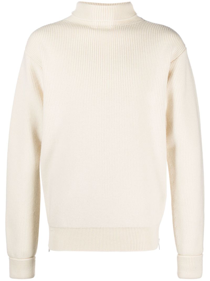 Neutral Roll-neck Wool Sweater
