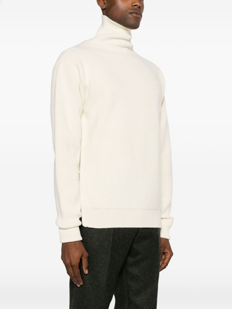 Neutral Roll-neck Wool Sweater