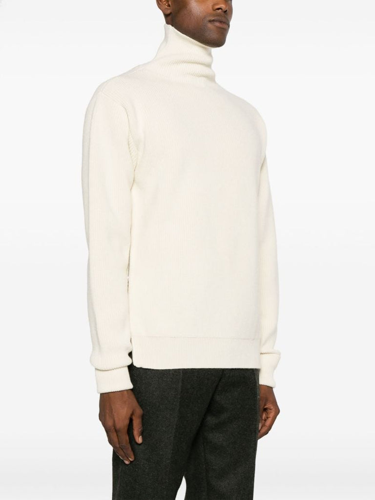 Neutral Roll-neck Wool Sweater