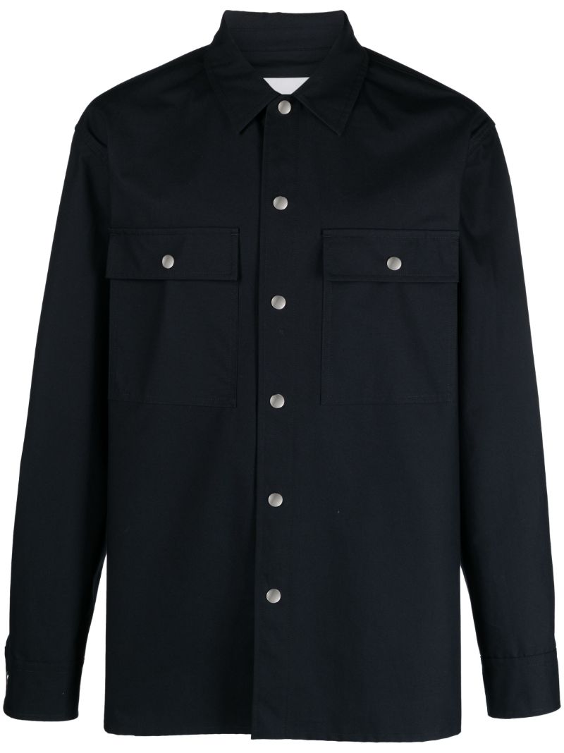 Blue Cotton Shirt Jacket