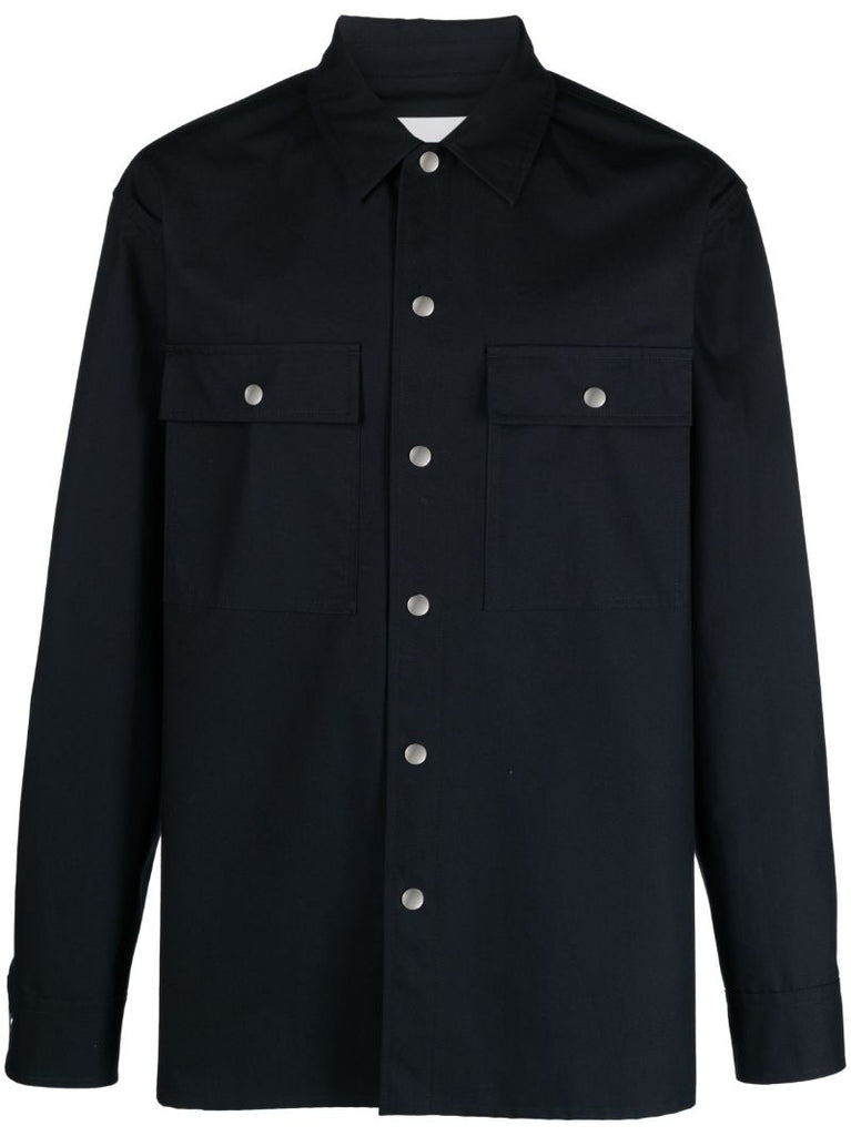 Blue Cotton Shirt Jacket