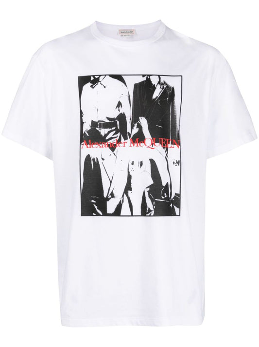 White Graphic-print Cotton T-shirt