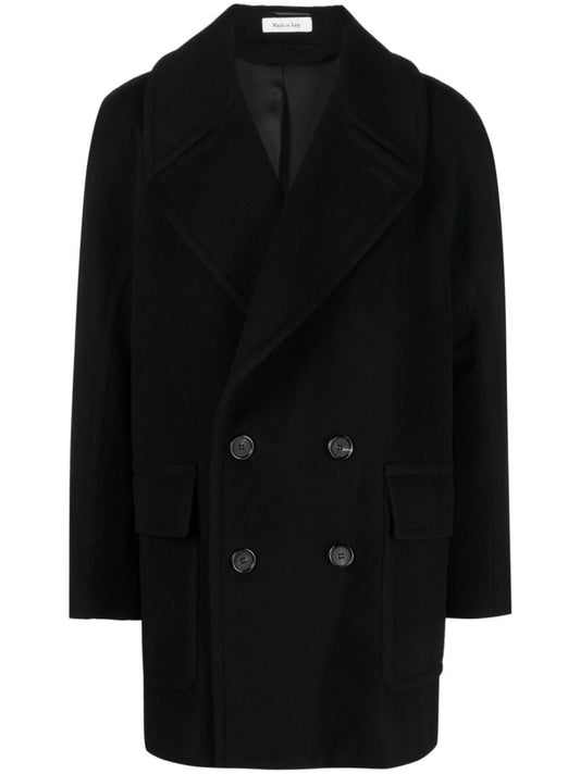 Black Double-breasted Cashmere Coat