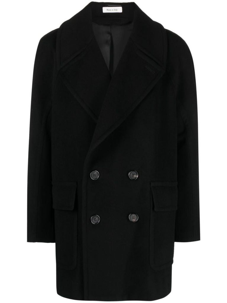 Black Double-breasted Cashmere Coat