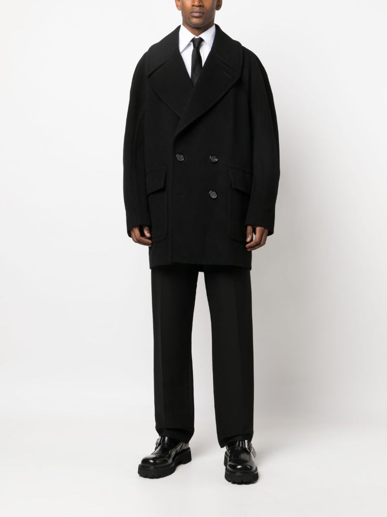 Black Double-breasted Cashmere Coat