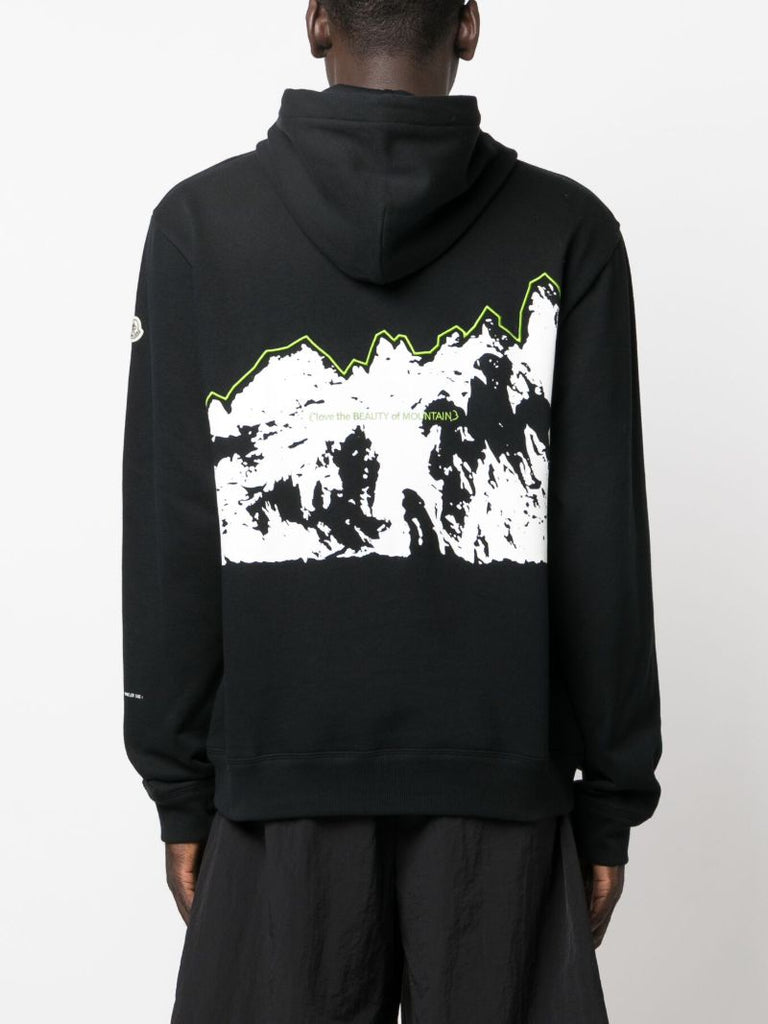 X Fragment Black Logo Print Cotton Hoodie