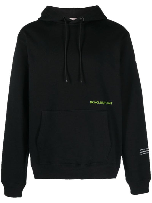 X Fragment Black Logo Print Cotton Hoodie