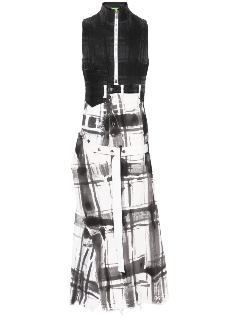 Black Bondage Denim Maxi Dress