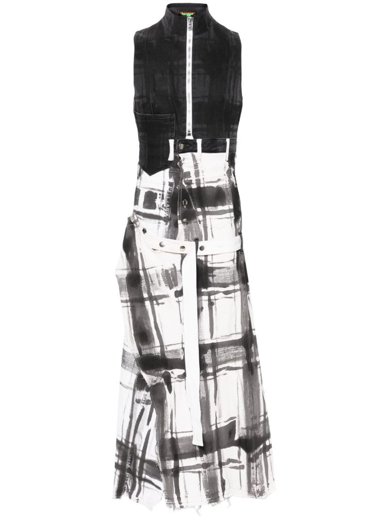 Black Bondage Denim Maxi Dress