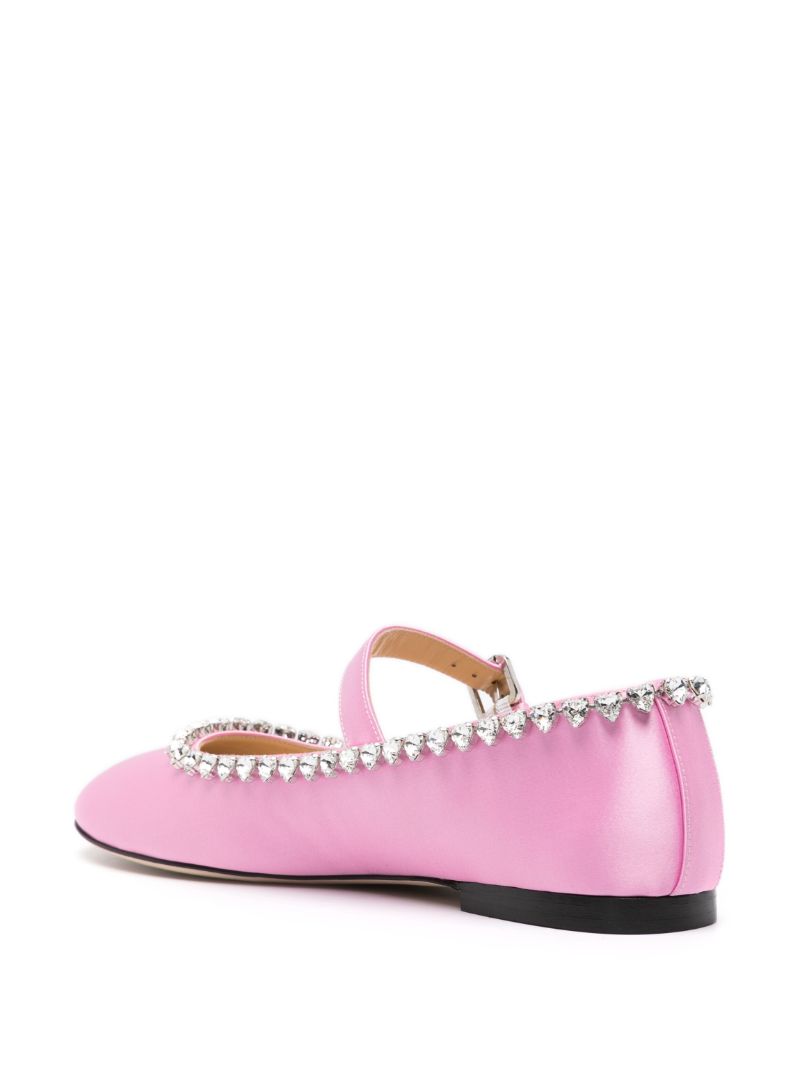 Pink Audrey Heart-crystals Ballerina Shoes