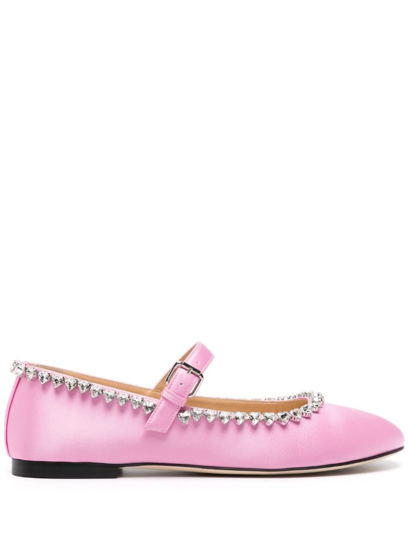 Pink Audrey Heart-crystals Ballerina Shoes