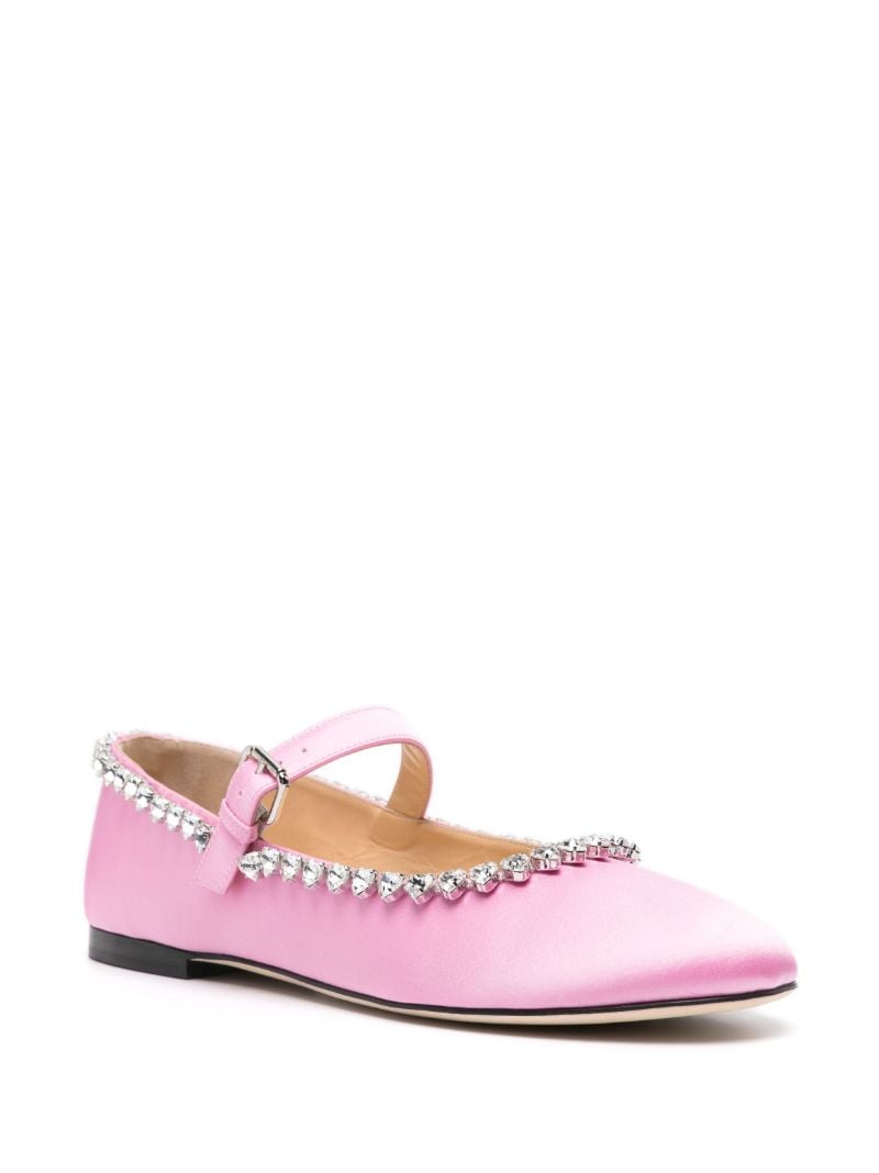 Pink Audrey Heart-crystals Ballerina Shoes