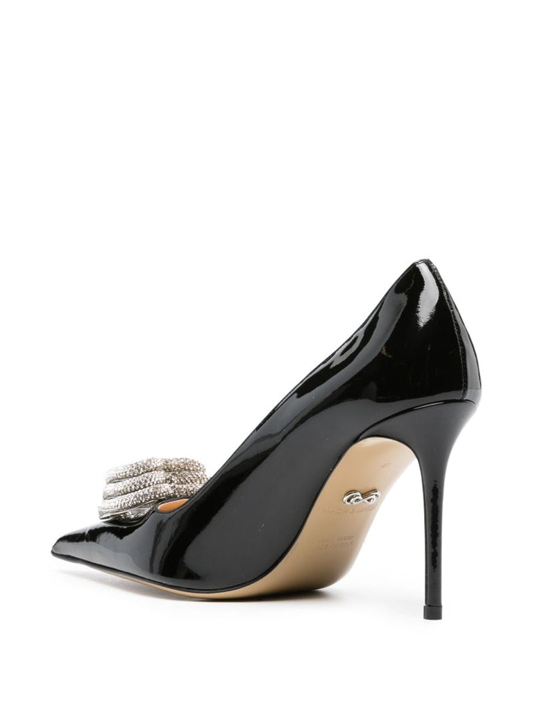 Black Triple Heart 95 Leather Pumps