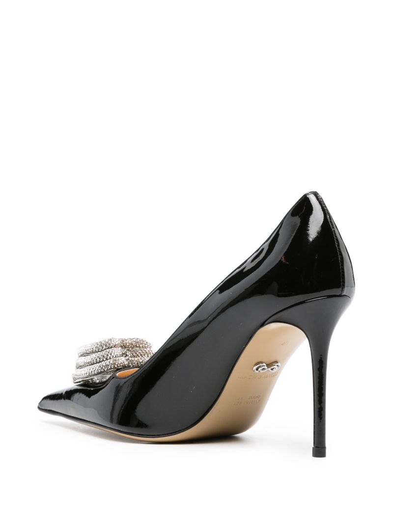 Black Triple Heart 95 Leather Pumps