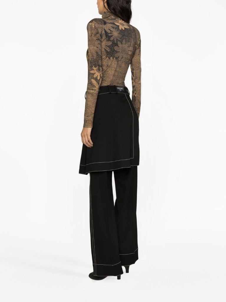 Brown Floral-print Top