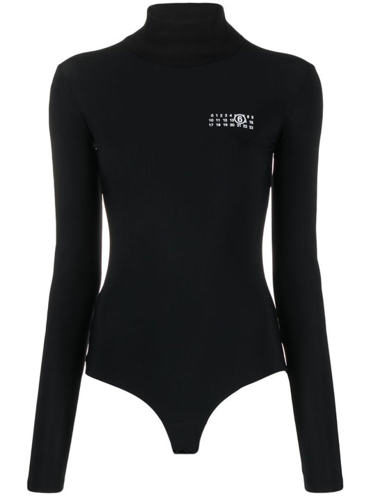 Black Logo-print Bodysuit