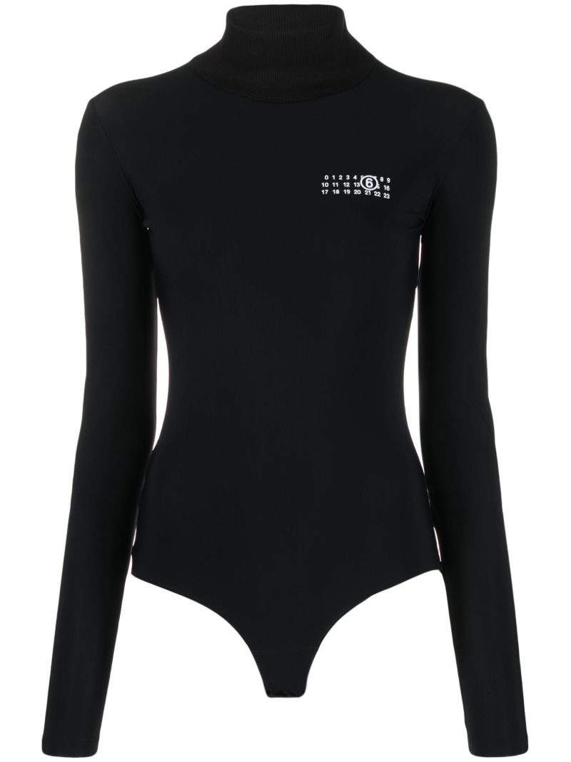 Black Logo-print Bodysuit
