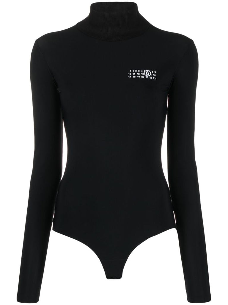 Black Logo-print Bodysuit