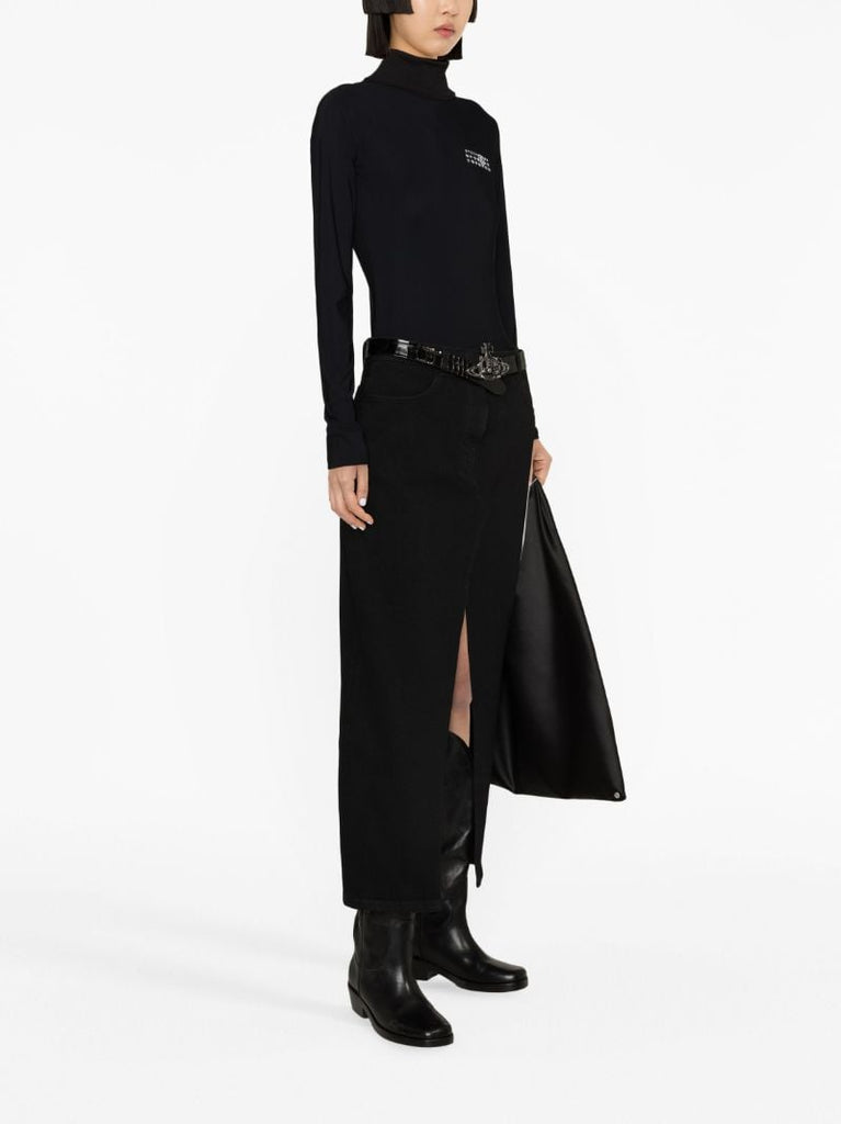 Black Logo-print Bodysuit