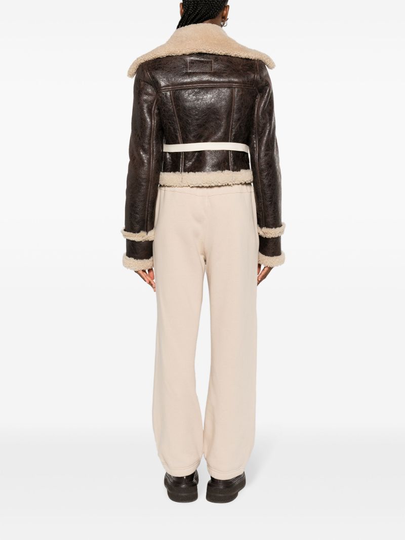 Brown Shearling Biker Jacket