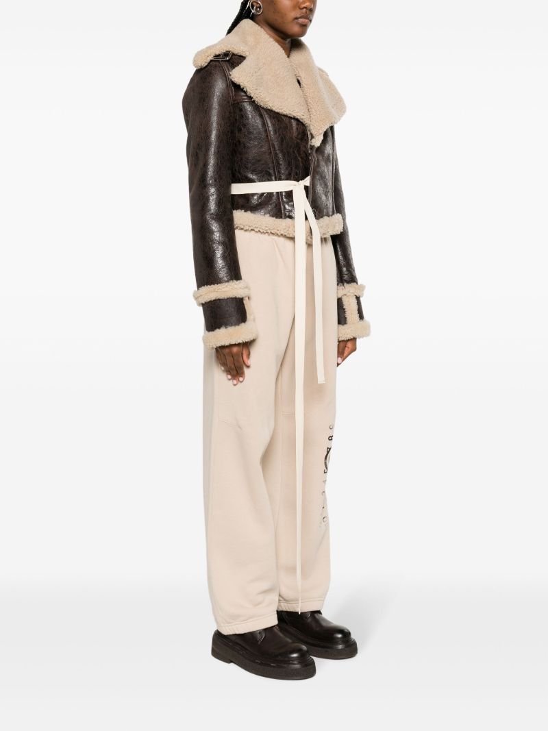 Brown Shearling Biker Jacket
