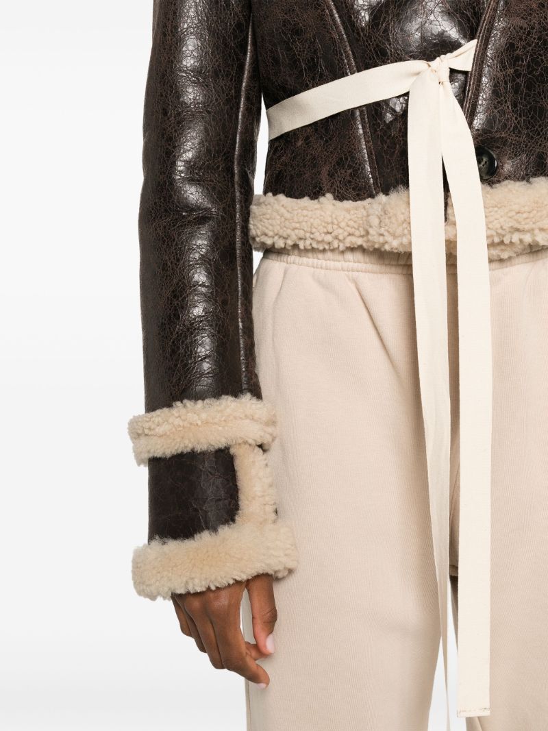 Brown Shearling Biker Jacket