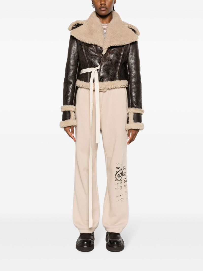 Brown Shearling Biker Jacket