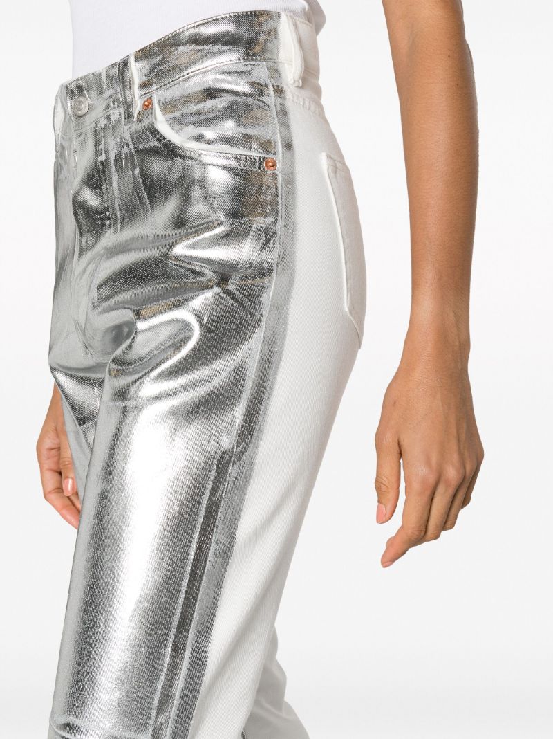 Silver Foiled Straight Leg Jeans