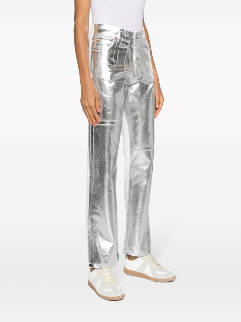Silver Foiled Straight Leg Jeans