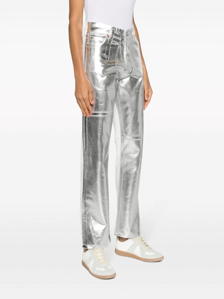 Silver Foiled Straight Leg Jeans