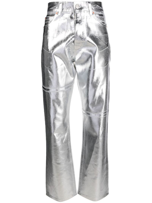 Silver Foiled Straight Leg Jeans