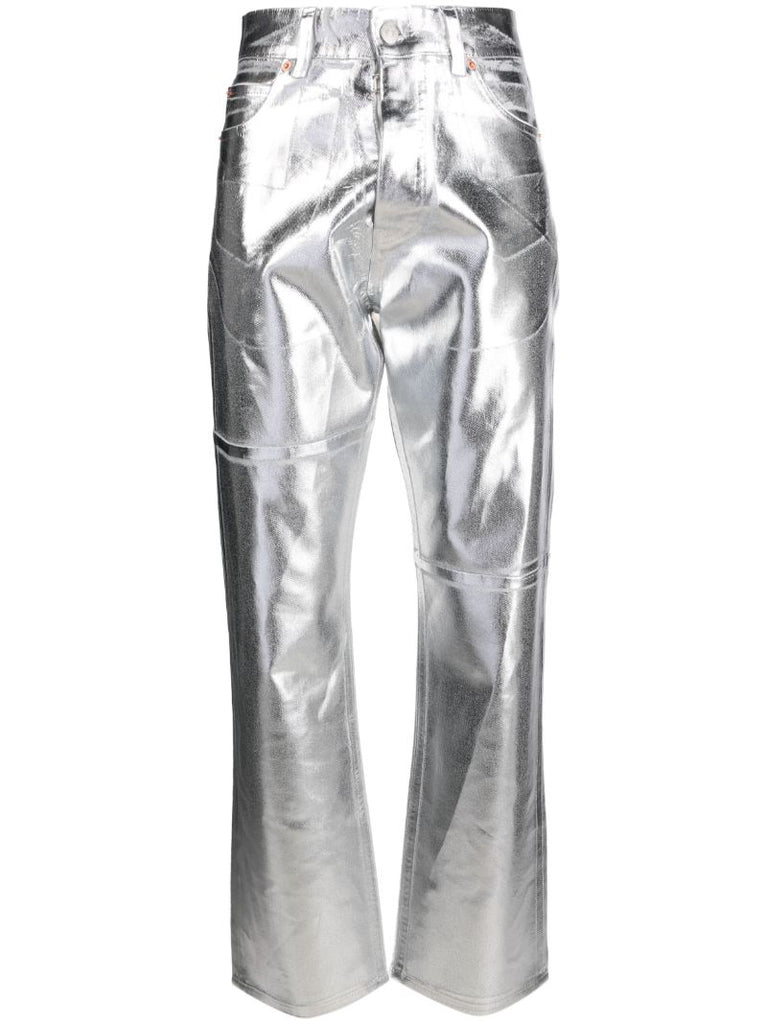 Silver Foiled Straight Leg Jeans
