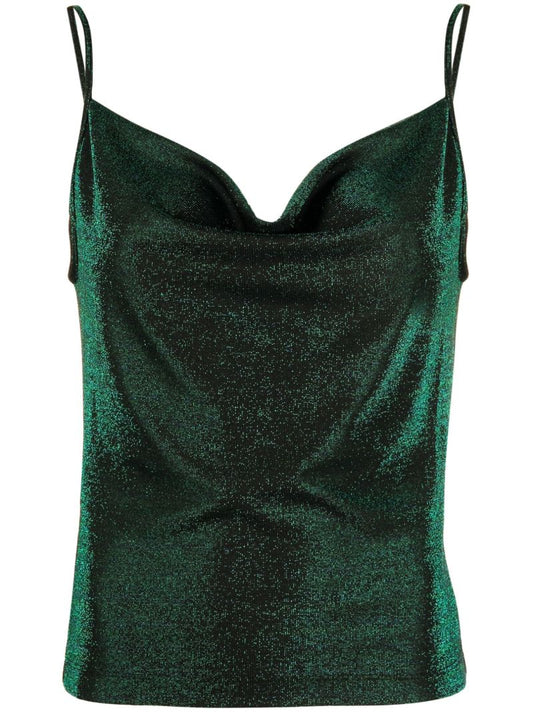 Green Metallic Camisole Top