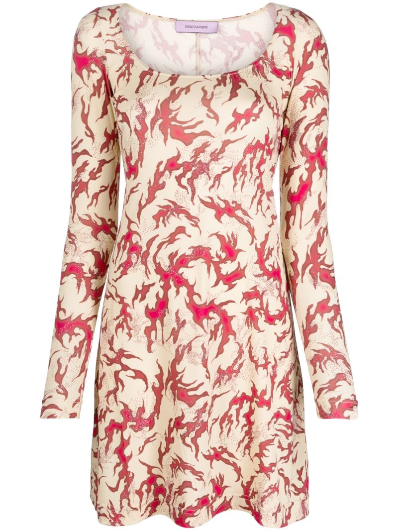 Red Graphic-print Mini Dress