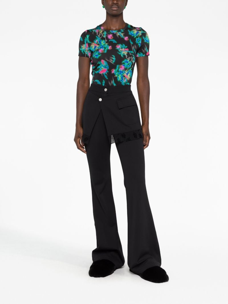 Black Layered Flared Trousers