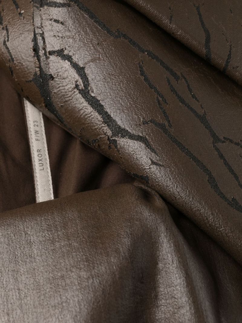 Brown Prong Cracked Denim Gown