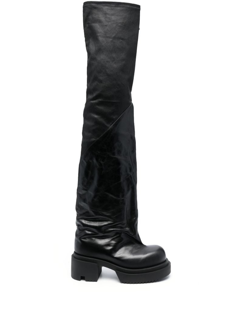 Black Bogun 78 Leather Flared Boots