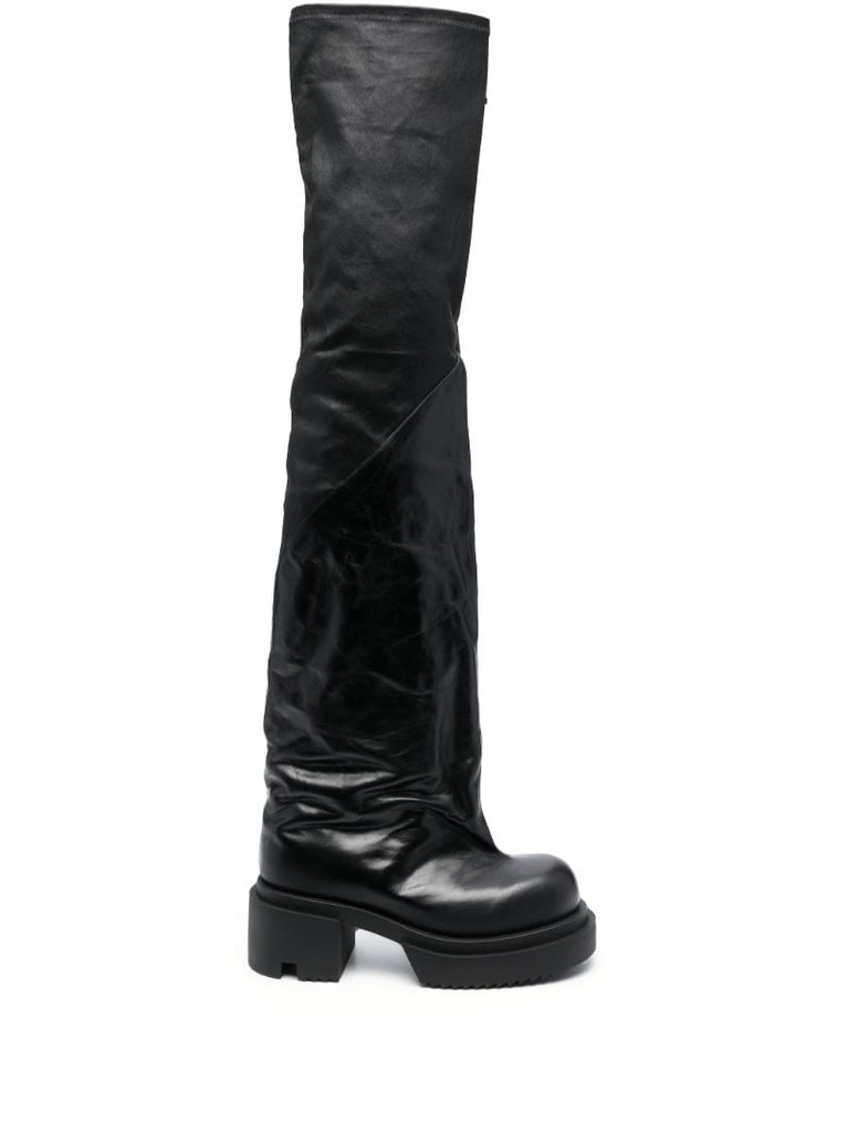 Black Bogun 78 Leather Flared Boots