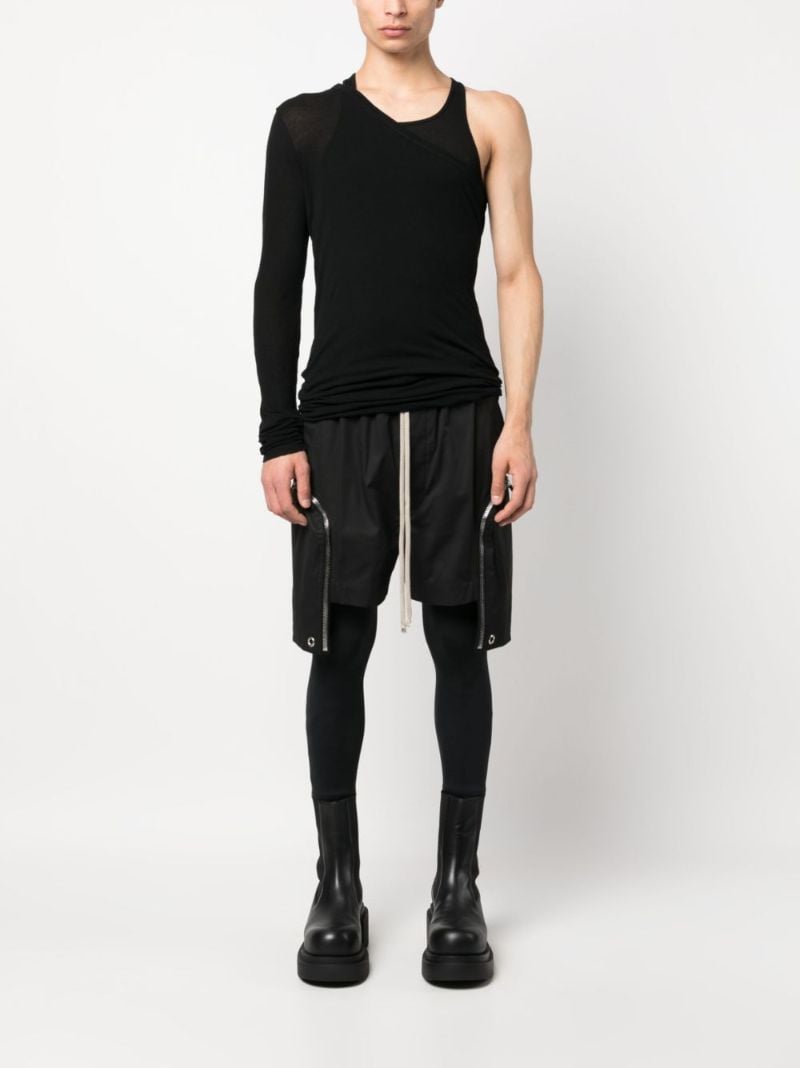 Black Bauhaus Drop-crotch Shorts